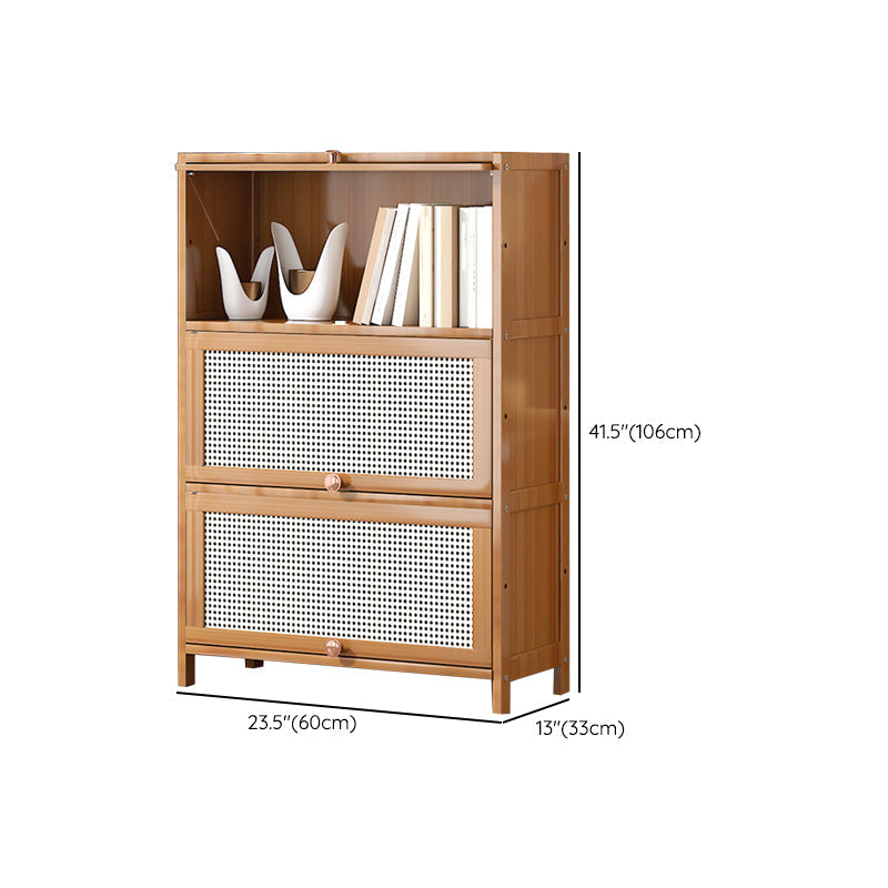 Estantería de bambú estandarias contemporáneas con gabinetes con gabinetes