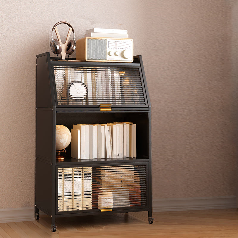 Libreria standard in metallo chiuso in stile glam per la sala da studio