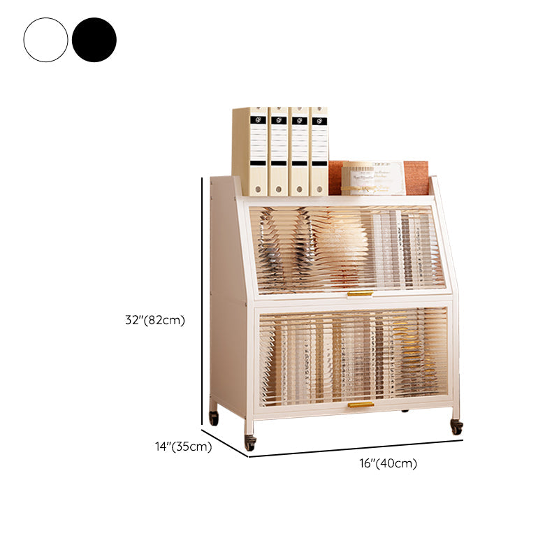 Libreria standard in metallo chiuso in stile glam per la sala da studio