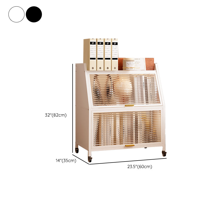 Libreria standard in metallo chiuso in stile glam per la sala da studio