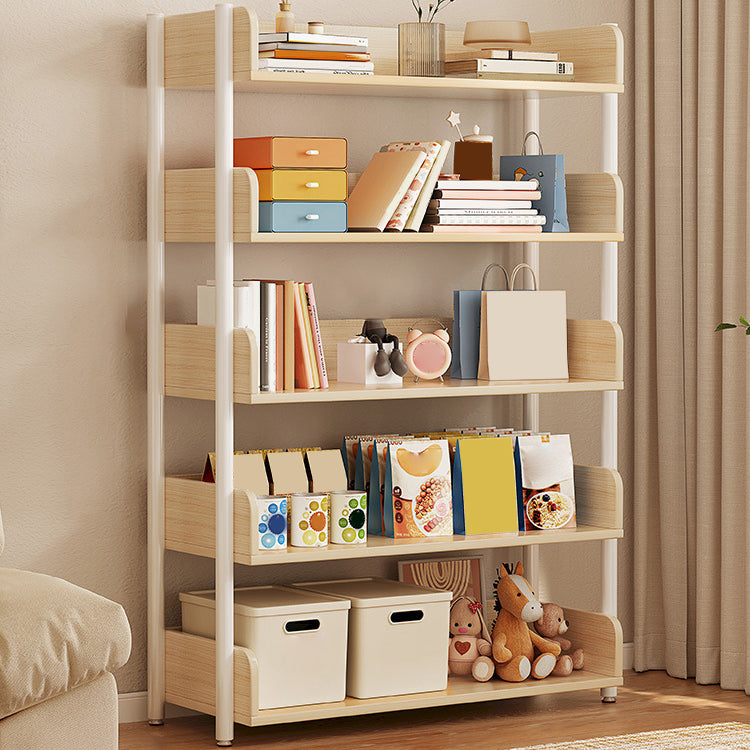 Engineered Wood Bookshelf Standard Open Back Scandinavian Bookcase Natural Clearhalo 'Bookcases' 'furn' 'furn_bookcases' 'Furniture' 'Office Furniture' 6947481