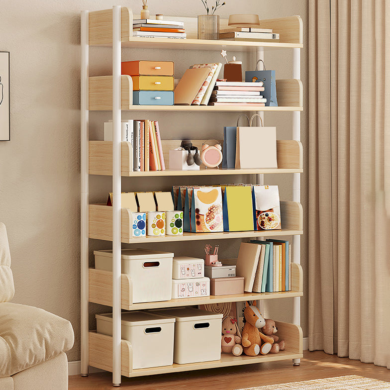 Engineered Wood Bookshelf Standard Open Back Scandinavian Bookcase Natural Clearhalo 'Bookcases' 'furn' 'furn_bookcases' 'Furniture' 'Office Furniture' 6947482
