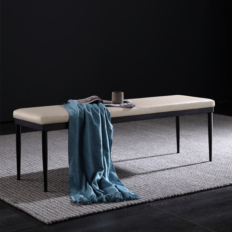 Panca imbottita contemporanea panca da casa rettangolo con gambe metalliche