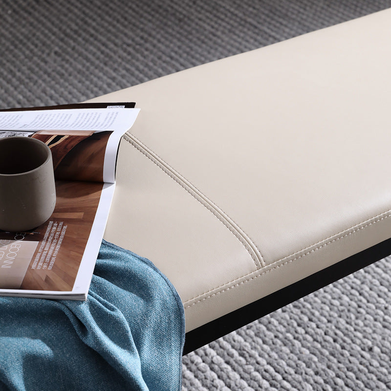 Panca imbottita contemporanea panca da casa rettangolo con gambe metalliche