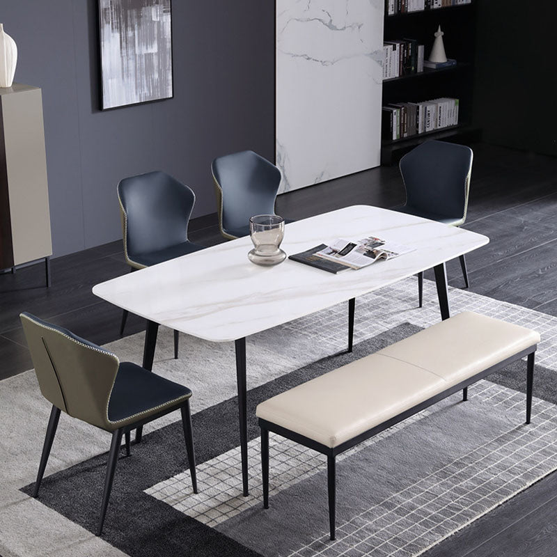 Panca imbottita contemporanea panca da casa rettangolo con gambe metalliche