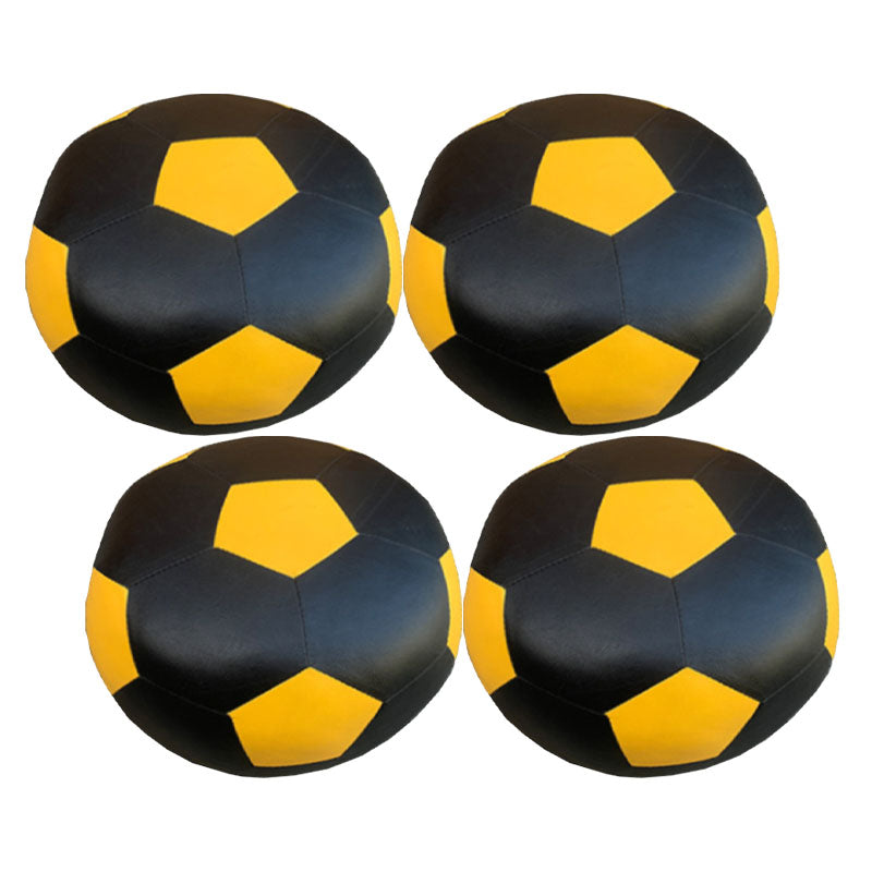 Leather Standard Stool Modern Style Simple Unique Shape Footstool Black-Yellow 4 Piece Set Clearhalo 'furn' 'furn_ottomans_poufs' 'Furniture' 'Living Room Furniture' 'Ottomans & Poufs' 'ottomans_poufs' 6947684