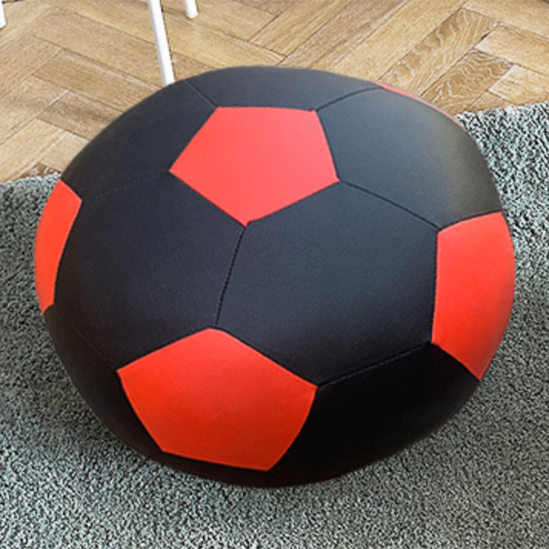 Leather Standard Stool Modern Style Simple Unique Shape Footstool Black-Red 1 Piece Clearhalo 'furn' 'furn_ottomans_poufs' 'Furniture' 'Living Room Furniture' 'Ottomans & Poufs' 'ottomans_poufs' 6947691