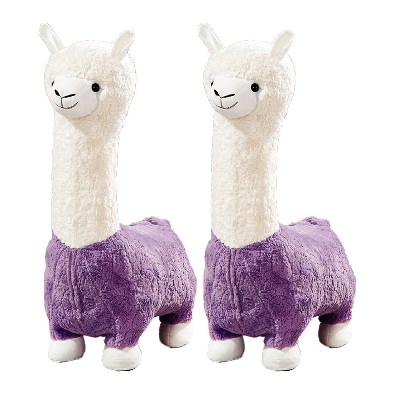 Plush Standard Stool Modern Simple Children's Alpaca Animal Stool Violet 2 Piece Set Clearhalo 'furn' 'furn_ottomans_poufs' 'Furniture' 'Living Room Furniture' 'Ottomans & Poufs' 'ottomans_poufs' 6947717