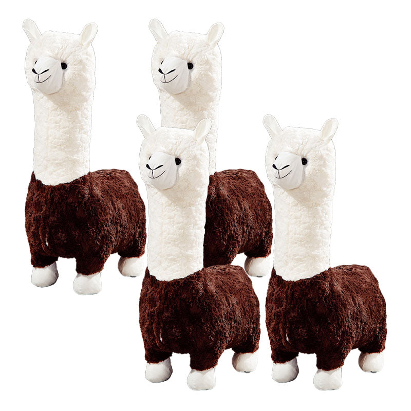 Plush Standard Stool Modern Simple Children's Alpaca Animal Stool Coffee 4 Piece Set Clearhalo 'furn' 'furn_ottomans_poufs' 'Furniture' 'Living Room Furniture' 'Ottomans & Poufs' 'ottomans_poufs' 6947743