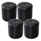 Genuine Leather Standard Stool Modern Style Simple Round Stool Black 4 Piece Set Clearhalo 'furn' 'furn_ottomans_poufs' 'Furniture' 'Living Room Furniture' 'Ottomans & Poufs' 'ottomans_poufs' 6947750