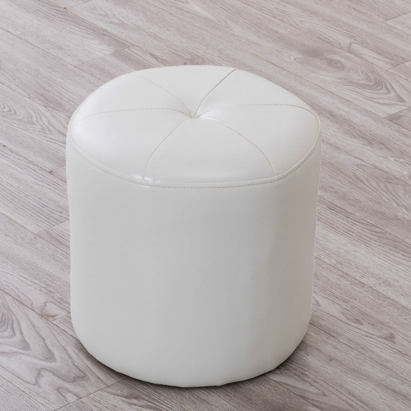 Genuine Leather Standard Stool Modern Style Simple Round Stool White 1 Piece Clearhalo 'furn' 'furn_ottomans_poufs' 'Furniture' 'Living Room Furniture' 'Ottomans & Poufs' 'ottomans_poufs' 6947751