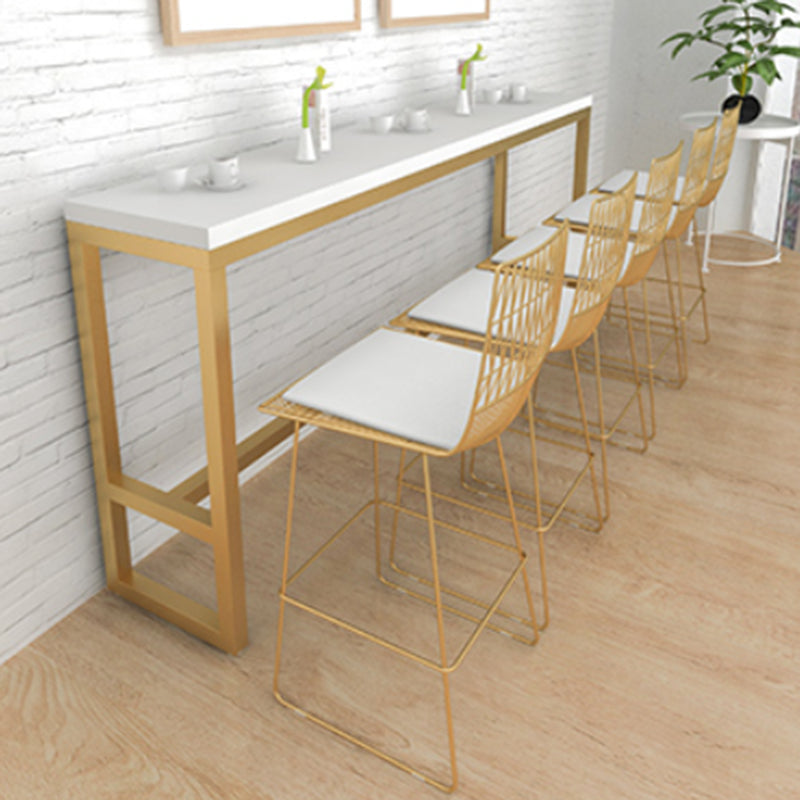 Glam Rectangle Wood Counter Table 1/6/11 Pieces Bar Table Set for Cafe 6 Pieces: Table, 5 Stools Clearhalo 'Bar Furniture' 'furn' 'furn_home_bar_bar_sets' 'Furniture' 'Home Bars & Bar Sets' 'home_bar_bar_sets' 'Kitchen & Dining Furniture' 6947946