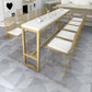 Glam Rectangle Wood Counter Table 1/6/11 Pieces Bar Table Set for Cafe 11 Pieces: Table, 10 Stools Clearhalo 'Bar Furniture' 'furn' 'furn_home_bar_bar_sets' 'Furniture' 'Home Bars & Bar Sets' 'home_bar_bar_sets' 'Kitchen & Dining Furniture' 6947948