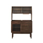 Contemporary China Cabinet Wooden Glass Doors Dining Hutch with Drawers 47"L x 16"W x 65"H Nut-Brown Clearhalo 'Display & China Cabinets' 'display_china_cabinets' 'furn' 'furn_display_china_cabinets' 'Furniture' 'Kitchen & Dining Furniture' 6949450