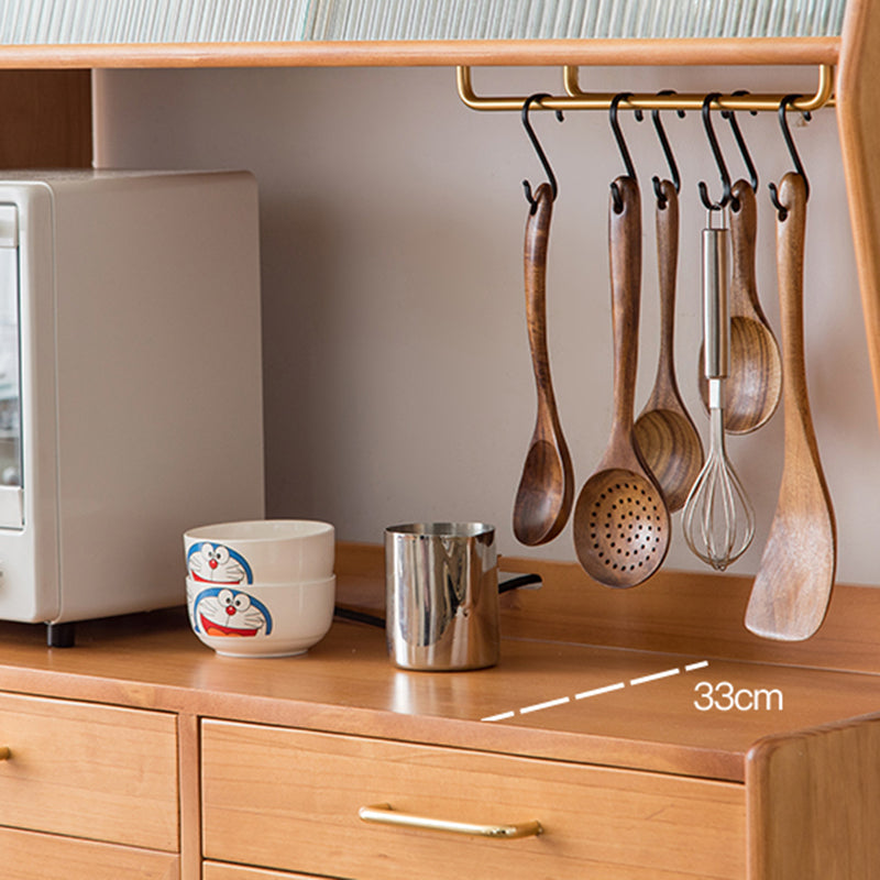 Contemporary China Cabinet Wooden Glass Doors Dining Hutch with Drawers Clearhalo 'Display & China Cabinets' 'display_china_cabinets' 'furn' 'furn_display_china_cabinets' 'Furniture' 'Kitchen & Dining Furniture' 6949455