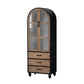 Glass Doors Display Stand Solid Wood Traditional Curio Cabinet