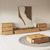 Console TV in legno ingegnerizzato naturale moderna Console di gestione dei cavi moderni