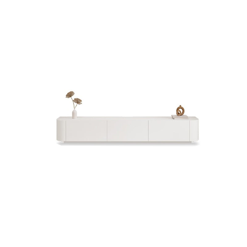 Consola multimedia moderna de madera de ingeniería, consola de TV blanca con 3 cajones