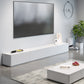 White Engineered Wood TV Console Contemporary Cable Management Media Console Clearhalo 'furn' 'furn_tv_stands_entertainment_centers' 'Furniture' 'Living Room Furniture' 'TV Stands & Entertainment Centers' 'TV Stands & Media Storage Furniture' 'tv_stands_entertainment_centers' 6949557