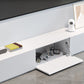 White Engineered Wood TV Console Contemporary Cable Management Media Console Clearhalo 'furn' 'furn_tv_stands_entertainment_centers' 'Furniture' 'Living Room Furniture' 'TV Stands & Entertainment Centers' 'TV Stands & Media Storage Furniture' 'tv_stands_entertainment_centers' 6949564