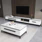 2 Drawers TV Console Modern Stone Media Console with Splayed Wooden Legs Clearhalo 'furn' 'furn_tv_stands_entertainment_centers' 'Furniture' 'Living Room Furniture' 'TV Stands & Entertainment Centers' 'TV Stands & Media Storage Furniture' 'tv_stands_entertainment_centers' 6949571