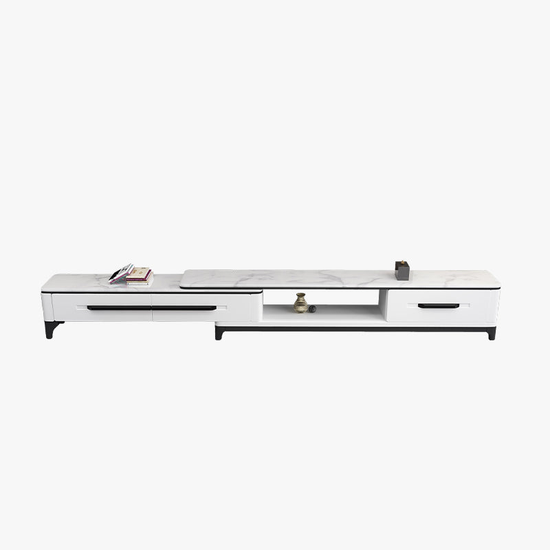 2 Drawers TV Console Modern Stone Media Console with Splayed Wooden Legs 67"L x 13"W x 17"H White Clearhalo 'furn' 'furn_tv_stands_entertainment_centers' 'Furniture' 'Living Room Furniture' 'TV Stands & Entertainment Centers' 'TV Stands & Media Storage Furniture' 'tv_stands_entertainment_centers' 6949577