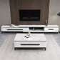 2 Drawers TV Console Modern Stone Media Console with Splayed Wooden Legs Clearhalo 'furn' 'furn_tv_stands_entertainment_centers' 'Furniture' 'Living Room Furniture' 'TV Stands & Entertainment Centers' 'TV Stands & Media Storage Furniture' 'tv_stands_entertainment_centers' 6949578