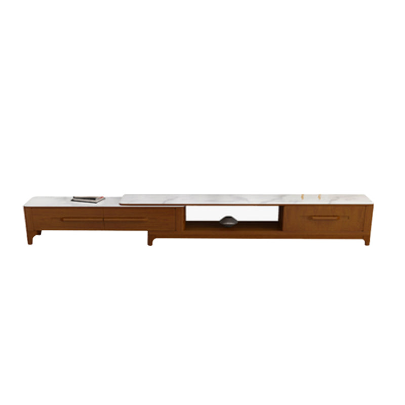 2 Drawers TV Console Modern Stone Media Console with Splayed Wooden Legs Clearhalo 'furn' 'furn_tv_stands_entertainment_centers' 'Furniture' 'Living Room Furniture' 'TV Stands & Entertainment Centers' 'TV Stands & Media Storage Furniture' 'tv_stands_entertainment_centers' 6949580