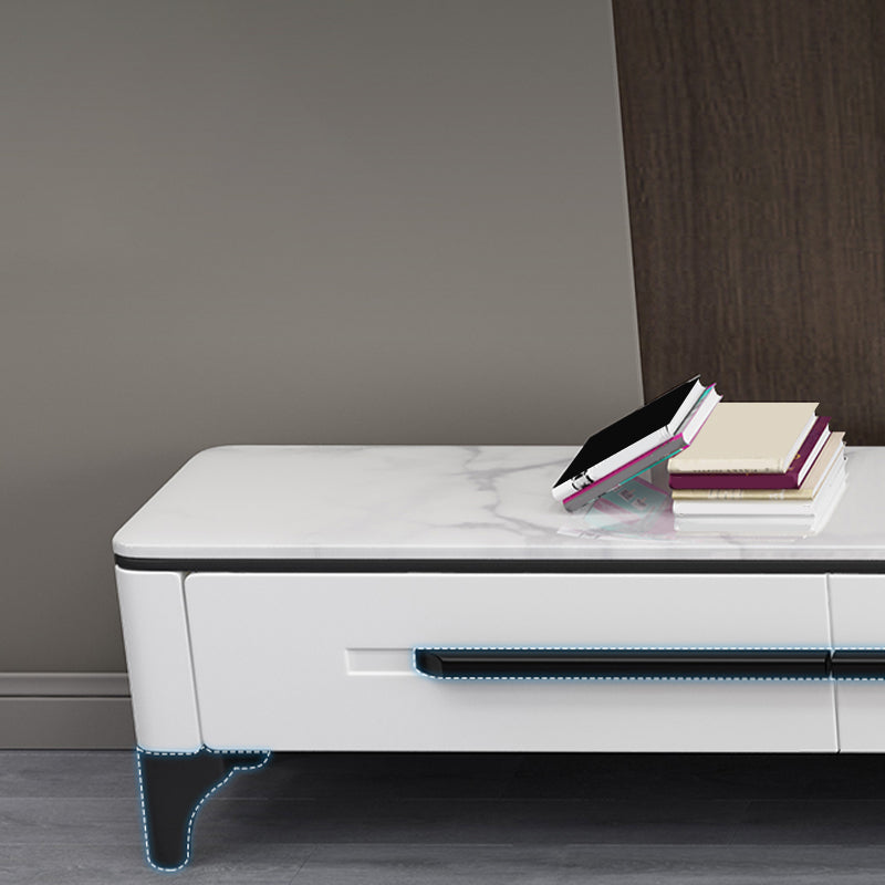 2 Drawers TV Console Modern Stone Media Console with Splayed Wooden Legs Clearhalo 'furn' 'furn_tv_stands_entertainment_centers' 'Furniture' 'Living Room Furniture' 'TV Stands & Entertainment Centers' 'TV Stands & Media Storage Furniture' 'tv_stands_entertainment_centers' 6949583