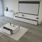 Faux Wood White Media Console Modern Cable Management TV Console Clearhalo 'furn' 'furn_tv_stands_entertainment_centers' 'Furniture' 'Living Room Furniture' 'TV Stands & Entertainment Centers' 'TV Stands & Media Storage Furniture' 'tv_stands_entertainment_centers' 6949593