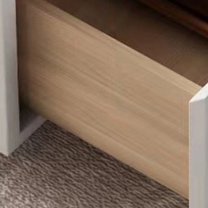 Faux Wood White Media Console Modern Cable Management TV Console Clearhalo 'furn' 'furn_tv_stands_entertainment_centers' 'Furniture' 'Living Room Furniture' 'TV Stands & Entertainment Centers' 'TV Stands & Media Storage Furniture' 'tv_stands_entertainment_centers' 6949598