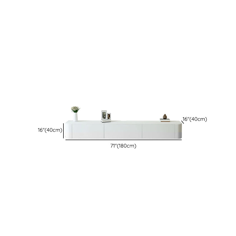 Faux Wood White Media Console Modern Cable Management TV Console Clearhalo 'furn' 'furn_tv_stands_entertainment_centers' 'Furniture' 'Living Room Furniture' 'TV Stands & Entertainment Centers' 'TV Stands & Media Storage Furniture' 'tv_stands_entertainment_centers' 6949600