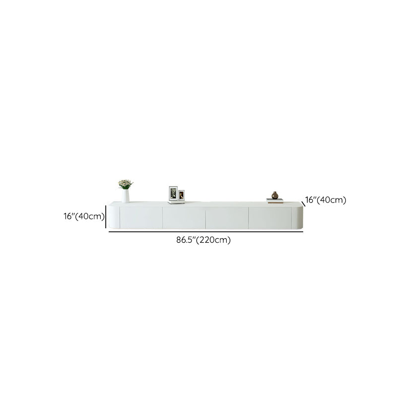 Faux Wood White Media Console Modern Cable Management TV Console Clearhalo 'furn' 'furn_tv_stands_entertainment_centers' 'Furniture' 'Living Room Furniture' 'TV Stands & Entertainment Centers' 'TV Stands & Media Storage Furniture' 'tv_stands_entertainment_centers' 6949602
