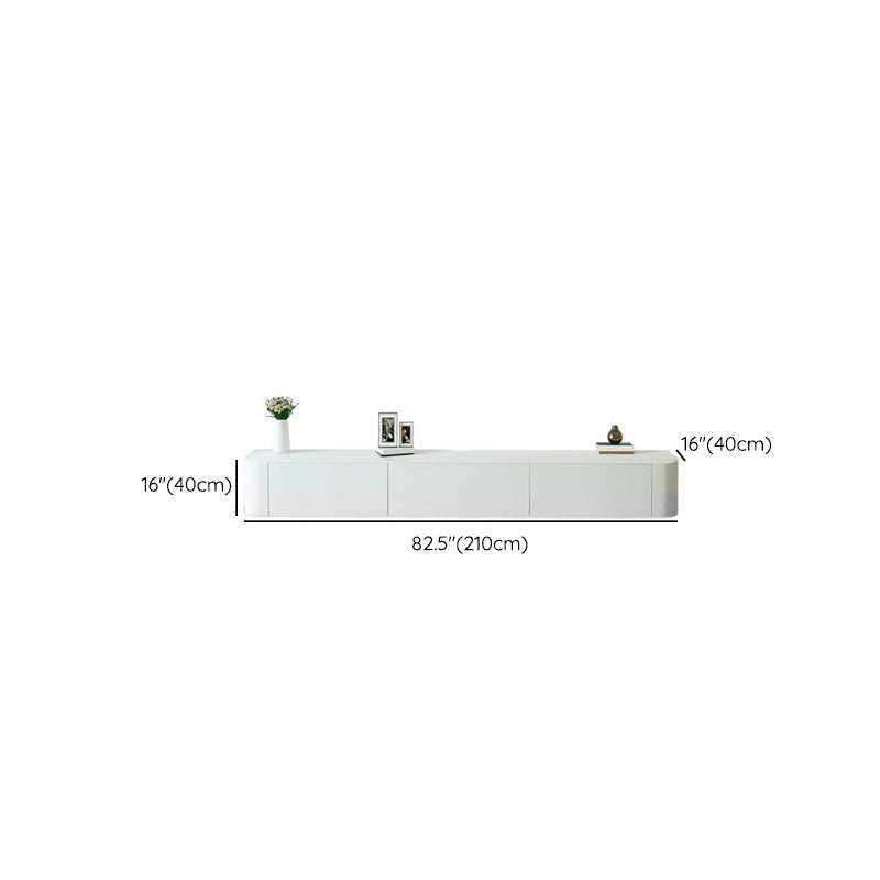 Faux Wood White Media Console Modern Cable Management TV Console Clearhalo 'furn' 'furn_tv_stands_entertainment_centers' 'Furniture' 'Living Room Furniture' 'TV Stands & Entertainment Centers' 'TV Stands & Media Storage Furniture' 'tv_stands_entertainment_centers' 6949605