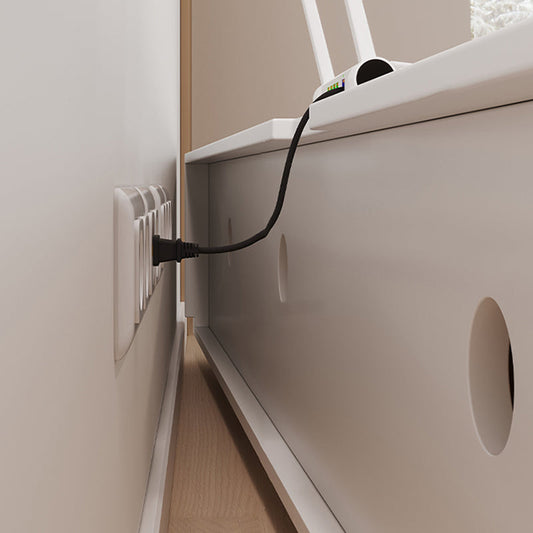 White TV Console Modern Cable Management Engineered Wood Media Console Clearhalo 'furn' 'furn_tv_stands_entertainment_centers' 'Furniture' 'Living Room Furniture' 'TV Stands & Entertainment Centers' 'TV Stands & Media Storage Furniture' 'tv_stands_entertainment_centers' 6949617