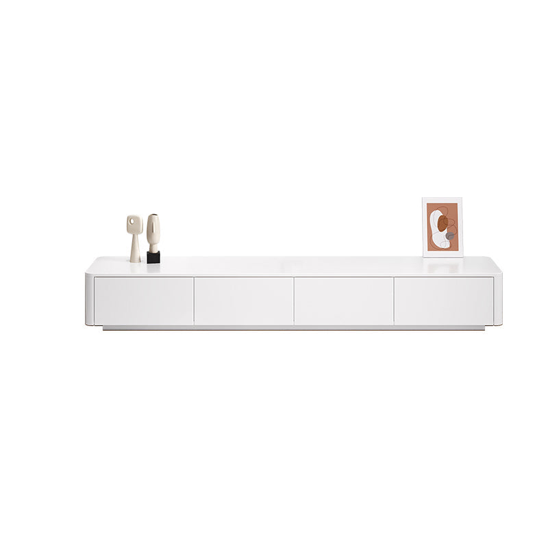 White TV Console Modern Cable Management Engineered Wood Media Console 94.5"L x 16"W x 16.5"H Clearhalo 'furn' 'furn_tv_stands_entertainment_centers' 'Furniture' 'Living Room Furniture' 'TV Stands & Entertainment Centers' 'TV Stands & Media Storage Furniture' 'tv_stands_entertainment_centers' 6949618