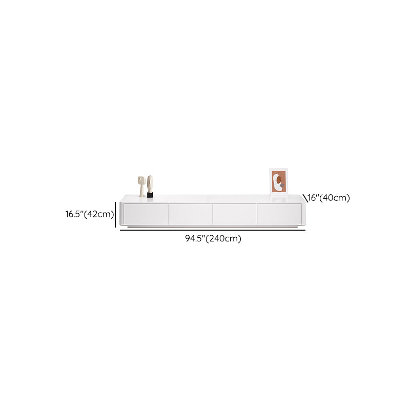 White TV Console Modern Cable Management Engineered Wood Media Console Clearhalo 'furn' 'furn_tv_stands_entertainment_centers' 'Furniture' 'Living Room Furniture' 'TV Stands & Entertainment Centers' 'TV Stands & Media Storage Furniture' 'tv_stands_entertainment_centers' 6949631