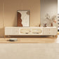 Console TV bianca per la gestione dei cavi Console multimediale moderna in legno ingegnerizzato