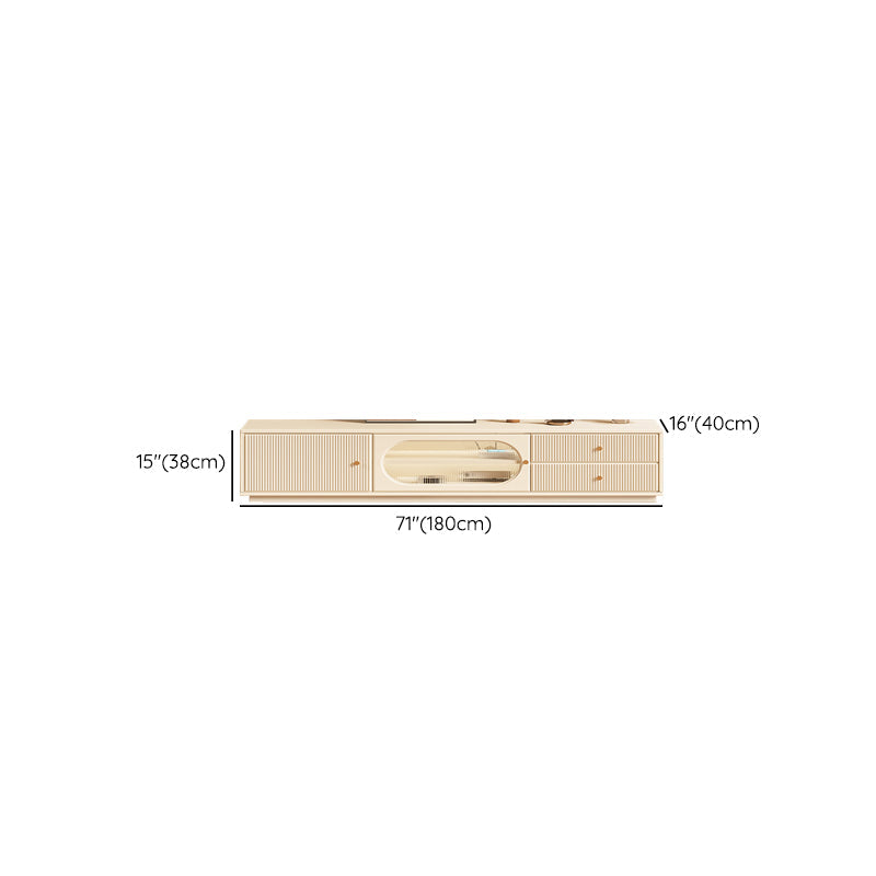 Console TV bianca per la gestione dei cavi Console multimediale moderna in legno ingegnerizzato