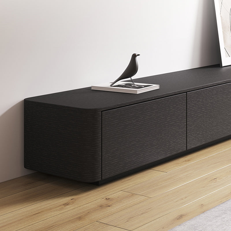 Modern Black TV Console Engineered Wood Cable Management Media Console Clearhalo 'furn' 'furn_tv_stands_entertainment_centers' 'Furniture' 'Living Room Furniture' 'TV Stands & Entertainment Centers' 'TV Stands & Media Storage Furniture' 'tv_stands_entertainment_centers' 6949689