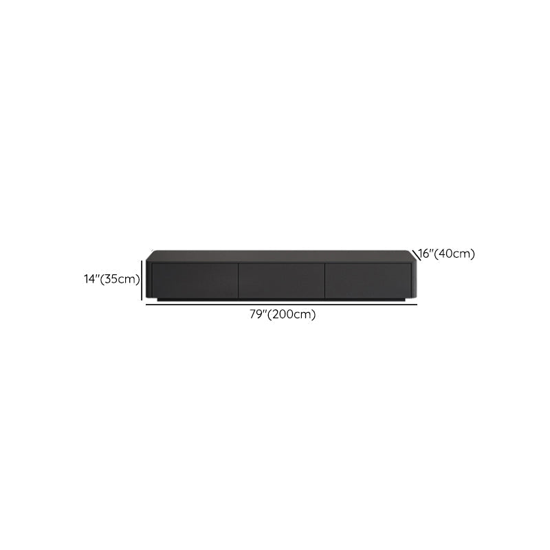 Modern Black TV Console Engineered Wood Cable Management Media Console Clearhalo 'furn' 'furn_tv_stands_entertainment_centers' 'Furniture' 'Living Room Furniture' 'TV Stands & Entertainment Centers' 'TV Stands & Media Storage Furniture' 'tv_stands_entertainment_centers' 6949691