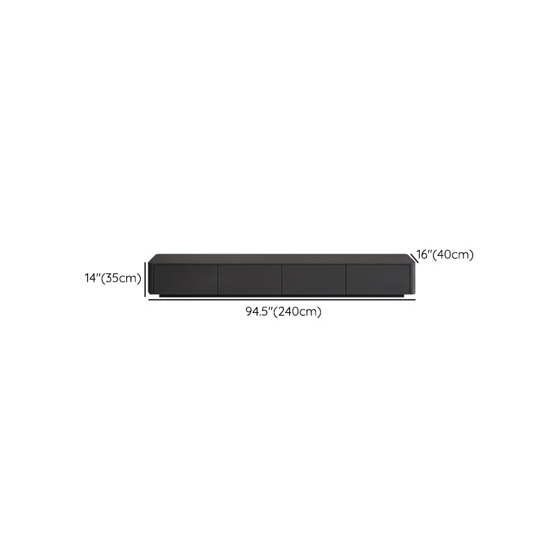 Modern Black TV Console Engineered Wood Cable Management Media Console Clearhalo 'furn' 'furn_tv_stands_entertainment_centers' 'Furniture' 'Living Room Furniture' 'TV Stands & Entertainment Centers' 'TV Stands & Media Storage Furniture' 'tv_stands_entertainment_centers' 6949693