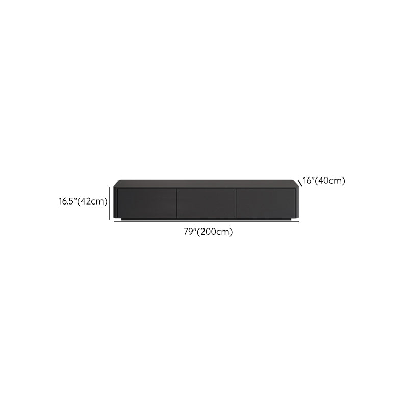 Modern Black TV Console Engineered Wood Cable Management Media Console Clearhalo 'furn' 'furn_tv_stands_entertainment_centers' 'Furniture' 'Living Room Furniture' 'TV Stands & Entertainment Centers' 'TV Stands & Media Storage Furniture' 'tv_stands_entertainment_centers' 6949695