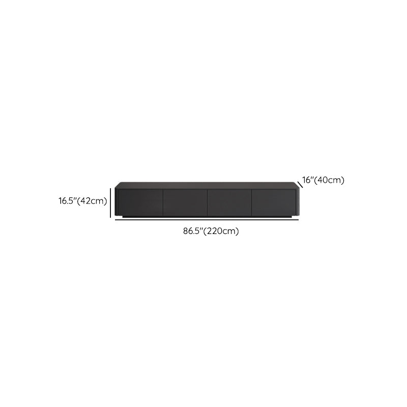 Modern Black TV Console Engineered Wood Cable Management Media Console Clearhalo 'furn' 'furn_tv_stands_entertainment_centers' 'Furniture' 'Living Room Furniture' 'TV Stands & Entertainment Centers' 'TV Stands & Media Storage Furniture' 'tv_stands_entertainment_centers' 6949696