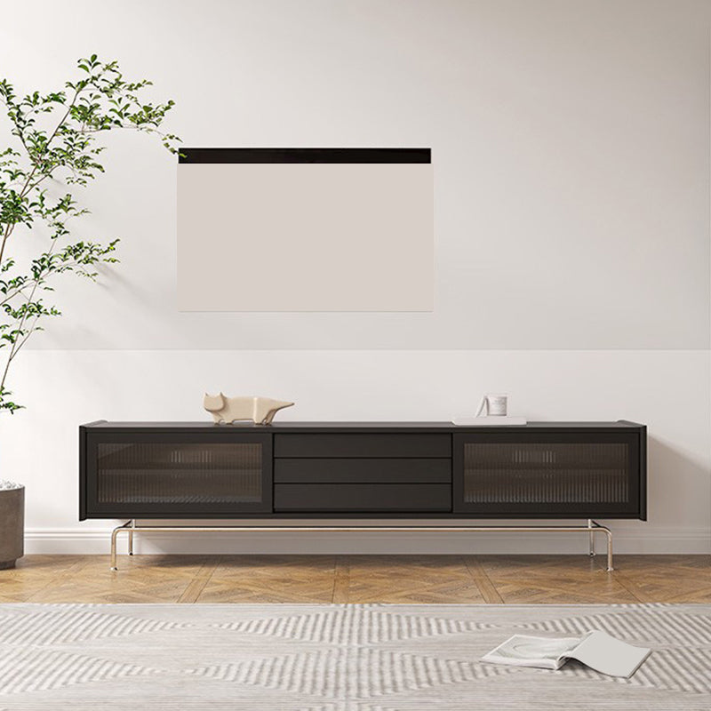 Scandinavian TV Stand Console Solid Wood TV Console for Living Room Black Clearhalo 'furn' 'furn_tv_stands_entertainment_centers' 'Furniture' 'Living Room Furniture' 'TV Stands & Entertainment Centers' 'TV Stands & Media Storage Furniture' 'tv_stands_entertainment_centers' 6949699