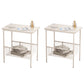 Glam Open Storage Accent Table Nightstand Antique Finish Bed Nightstand with 2 Shelves White 2 Piece Set Clearhalo 'Bedroom Furniture' 'furn' 'furn_night_stand' 'Furniture' 'night_stand' 'Nightstands' 6949736