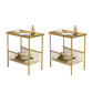 Glam Open Storage Accent Table Nightstand Antique Finish Bed Nightstand with 2 Shelves Gold 2 Piece Set Clearhalo 'Bedroom Furniture' 'furn' 'furn_night_stand' 'Furniture' 'night_stand' 'Nightstands' 6949738