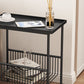 Glam Open Storage Accent Table Nightstand Antique Finish Bed Nightstand with 2 Shelves Clearhalo 'Bedroom Furniture' 'furn' 'furn_night_stand' 'Furniture' 'night_stand' 'Nightstands' 6949741