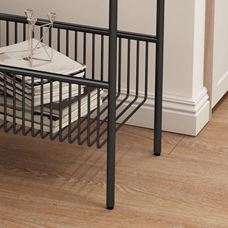 Glam Open Storage Accent Table Nightstand Antique Finish Bed Nightstand with 2 Shelves Clearhalo 'Bedroom Furniture' 'furn' 'furn_night_stand' 'Furniture' 'night_stand' 'Nightstands' 6949743