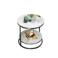 Stone Accent Table Nightstand Open Storage Bedside Cabinet for Bedroom